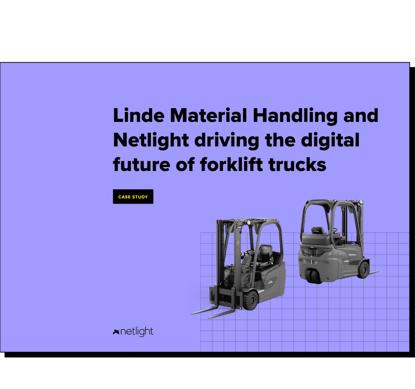 digital forklift on purple background