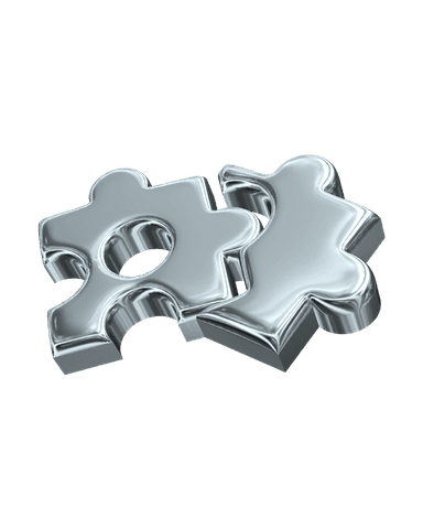 Puzzle piece in chrome